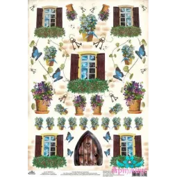Rice card for decoupage "Doors and windows No. 3" size: 21*30 cm AM400334D