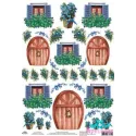 Carte de riz pour scrapbooking "Portes et fenêtres N°4" taille : 21*30 cm AM400335D