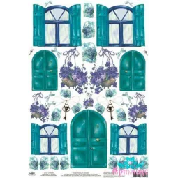 Reiskarte für Decoupage "Türen und Fenster Nr. 5" Größe: 21 * 30 cm AM400336D