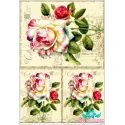 Reiskarte für Decoupage „Rosen auf altem Hintergrund“ 21x29 cm AM400127D