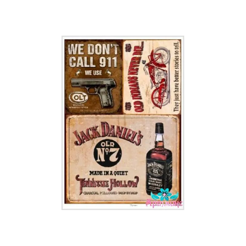 Reiskarte für Decoupage "Whiskey, motorcycle, pistol" 21x29 cm AM400150D