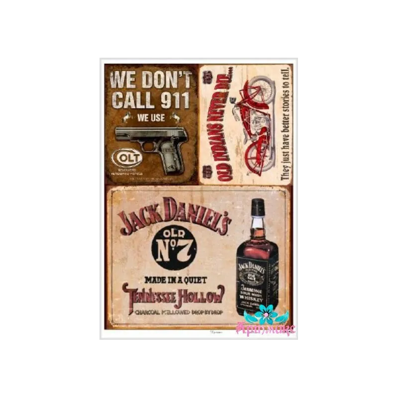 Reiskarte für Decoupage „Whisky, Motorrad, Pistole“ 21x29 cm AM400150D