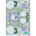 Reiskarte für Decoupage „Hortensien und weiße Rosen“ 21x29 cm AM400157D