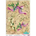 Reiskarte für Decoupage „Weiße Lilien mit Schleife“ 21x29 cm AM400161D