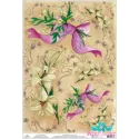 Rice card for decoupage "White lilies with a bow" 21x29 cm AM400161D