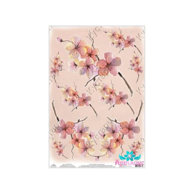 Rice card for decoupage "Delicate magnolia" 21x29 cm AM400164D