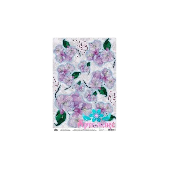 Reiskarte für Decoupage „Apfelblumen“ 21x29 cm AM400179D