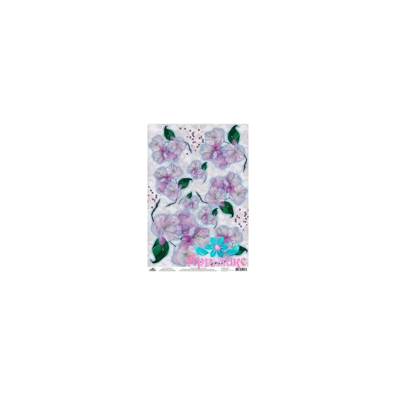 Reiskarte für Decoupage „Apfelblumen“ 21x29 cm AM400179D