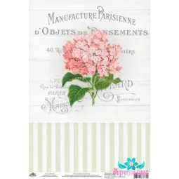 Reiskarte für Decoupage "Vintage Motive, Hortensie Nr. 2" Größe: 21 * 30 cm AM400349D