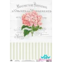 Carte de riz pour découpage "Motifs vintage, hortensia n°2" taille : 21*30 cm AM400349D