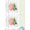 Carte de riz pour découpage "Motifs vintage, hortensias n° 2" taille: 21*30 cm AM400350D