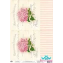 Carte de riz pour découpage "Motifs vintage, hortensias No. 4" dimension: 21*30 cm AM400357D