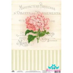 Rice card for decoupage "Vintage motives, hydrangea No. 5" size: 21*30 cm AM400359D