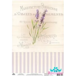 Rice card for decoupage "Vintage motives, lavender No. 2" size: 21*30 cm AM400363D