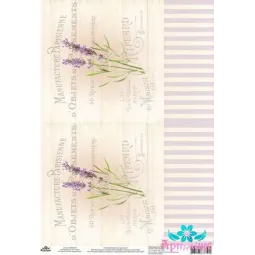 Rice card for decoupage "Vintage motives, lavender No. 3" size: 21*30 cm AM400365D