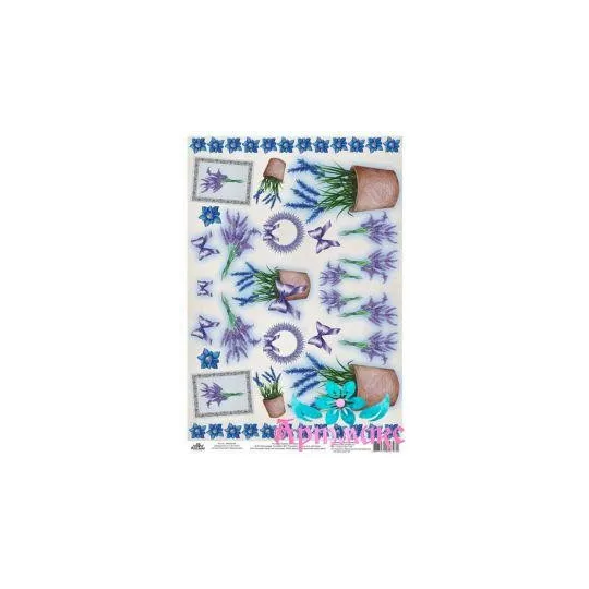 Reispapier für Decoupage "Lavendel in Töpfen" 21x29 cm AM400184D