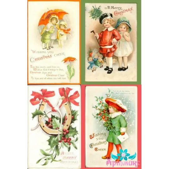 Rice card for decoupage "Antique Christmas cards" 21x29 cm AM400245D