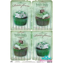 Rice card for decoupage "Sweet dreams, green background" size: 21*30 cm AM400251D