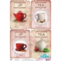 Rice card for decoupage "Teapots and cups in vintage style" size: 21*30 cm AM400257D