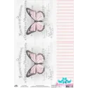 Ryžių kortelė dekupažui "Vintažiniai motyvai, drugeliai Nr. 6" dydis: 21*30 cm AM400393D