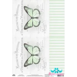 Rice card for decoupage "Vintage motives, butterflies No. 8" size: 21*30 cm AM400401D