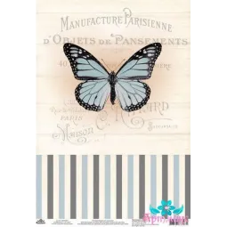 Рисовая карта для декупажа "Винтажные мотивы, бабочка №10" размер: ...