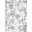 Reiskarte für Decoupage „Monochrom, Blumenmusik“ Größe: 21*30 cm AM400447D