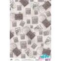 Ryžių kortelė dekupažui "Monochrome, Stamps" dydis: 21*30 cm AM400448D