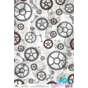 Carte de riz pour découpage "Monochrome, Gears and Keys" taille : 21 * 30 cm AM400454D
