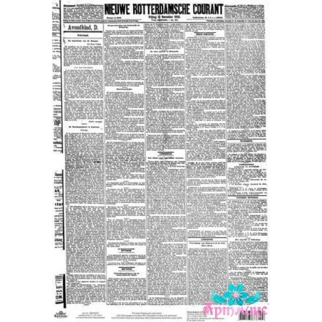 Reiskarte für Decoupage "Monochrom, Zeitung" Größe: 21 * 30 cm AM400455D