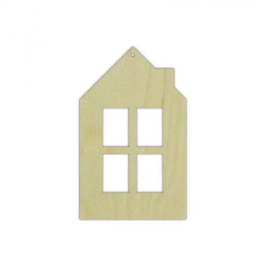 Plywood blank "House with a window" size: 8х13х0.4 сm AM777727F