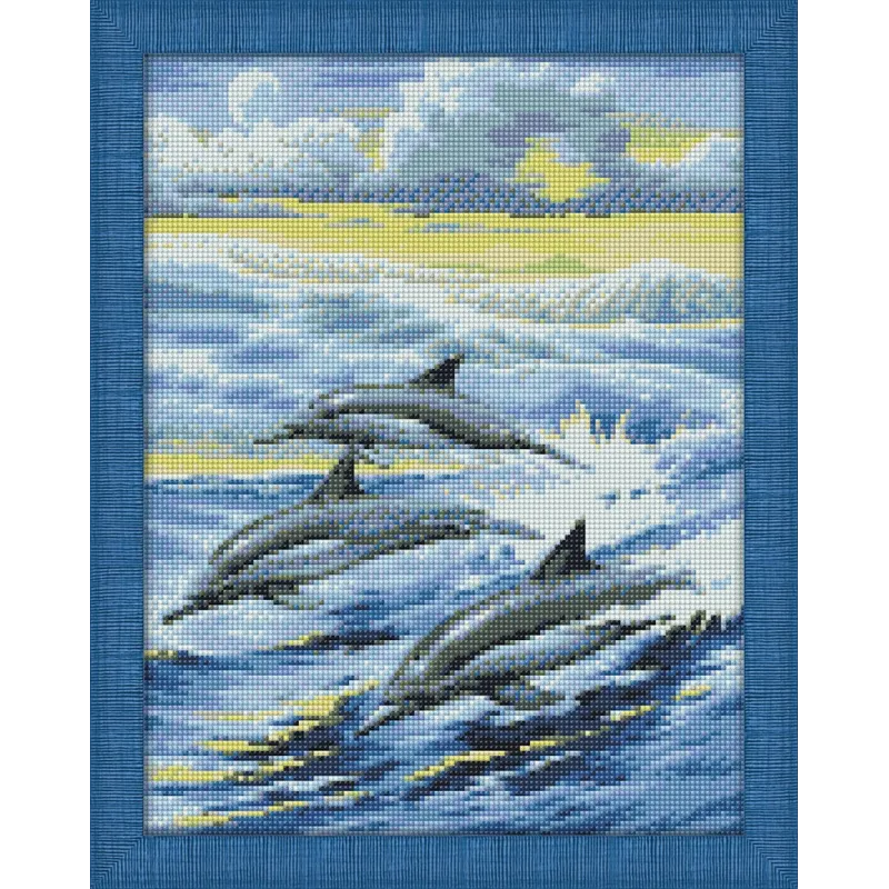 Diamond Painting Kit Dolphins Family 30х40 cm AZ-1062