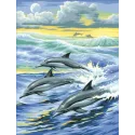 Diamond Painting Kit Dolphins Family 30х40 cm AZ-1062