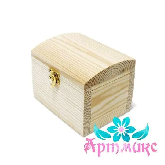 Box chest made of solid pine, with a lock, size h11.5x11.5x15 cm AH616010F
