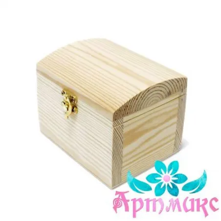 Box chest made of solid pine, with a lock, size h11.5x11.5x15 cm AH616010F