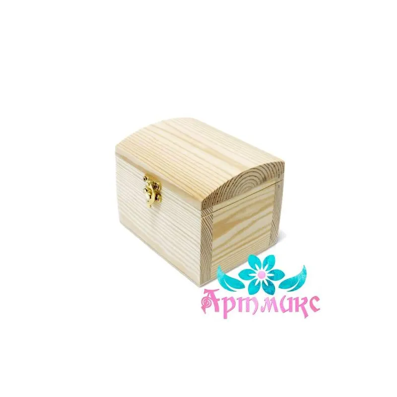 Box chest made of solid pine, with a lock, size h11.5x11.5x15 cm AH616010F