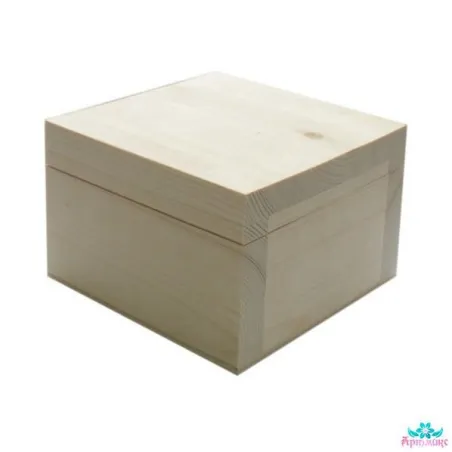 Dėžutė iš pušies masyvo, atlenkiamas dangtelis, dydis 13,5x13,5xh9 AH616014F