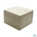 Boîte en pin massif, couvercle à charnière, taille 13.5x13.5xh9 AH616014F