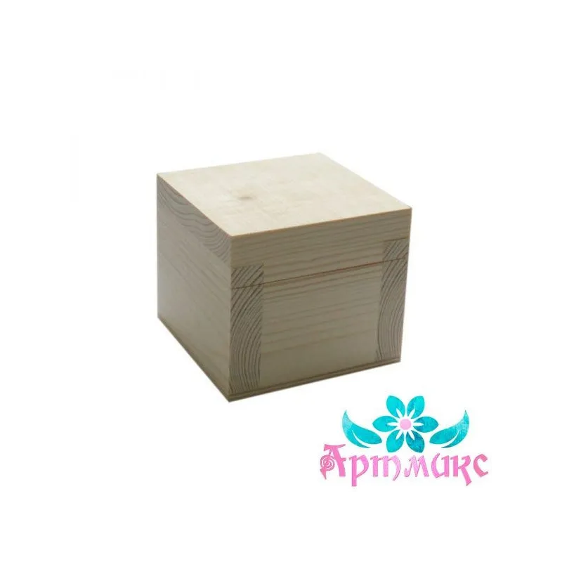 Kiste aus massivem Kiefernholz, Klappdeckel, Größe 10x10xh9 AH616016F