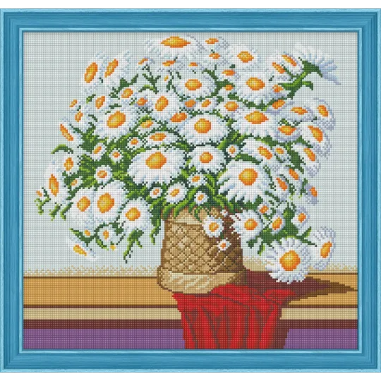 AUSVERKAUF (Nicht mehr im Sortiment) Diamond Painting Kit Kamillenstrauß 47*44 cm AZ-1035