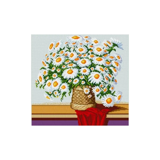 AUSVERKAUF (Nicht mehr im Sortiment) Diamond Painting Kit Kamillenstrauß 47*44 cm AZ-1035