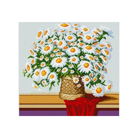 AUSVERKAUF (Nicht mehr im Sortiment) Diamond Painting Kit Kamillenstrauß 47*44 cm AZ-1035