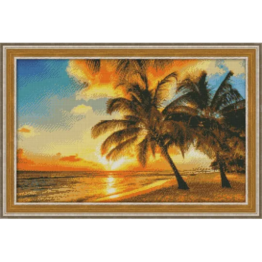 Картина стразами "Тропический закат"   AZ-1063