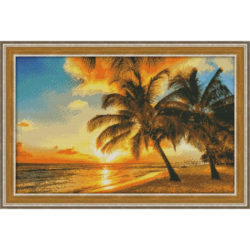 Deimantų tapybos rinkinys Tropical Sunset 60х38 cm AZ-1063