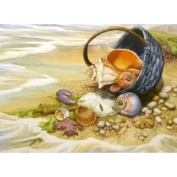 (Auslaufmodell) Diamant-Malset Muscheln im Korb 40x29 cm AZ-1069