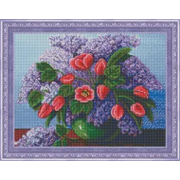 Diamond painting kit Lilac Bouquet 40*30 cm AZ-1314