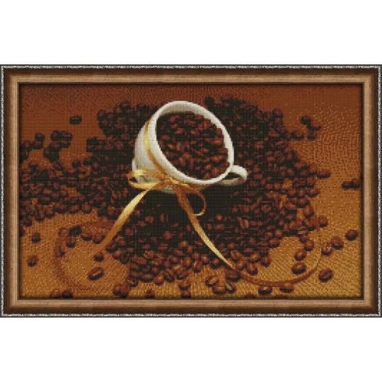 (Discontinued) Diamond painting kit Coffee Bow 60х38 cm AZ-1233