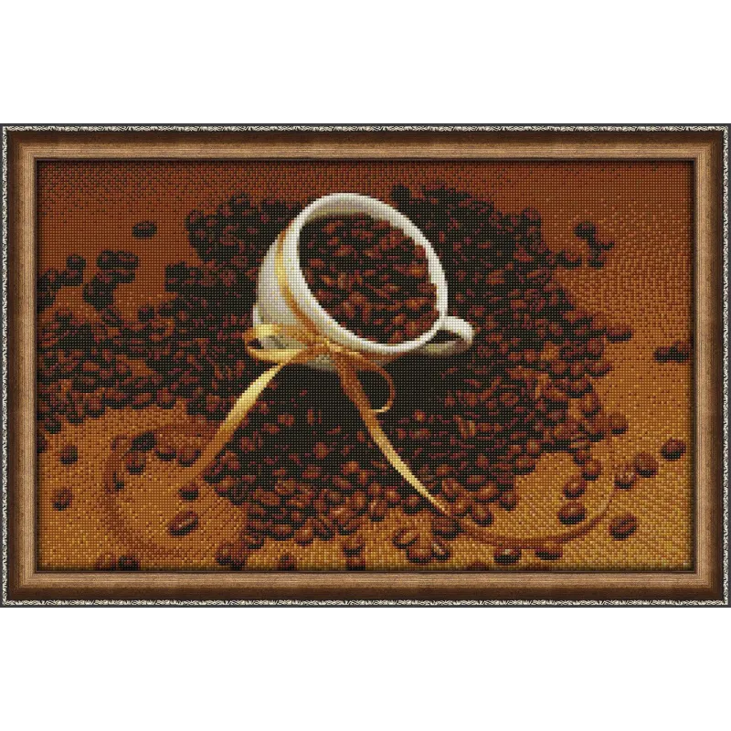 (Discontinued) Diamond painting kit Coffee Bow 60х38 cm AZ-1233