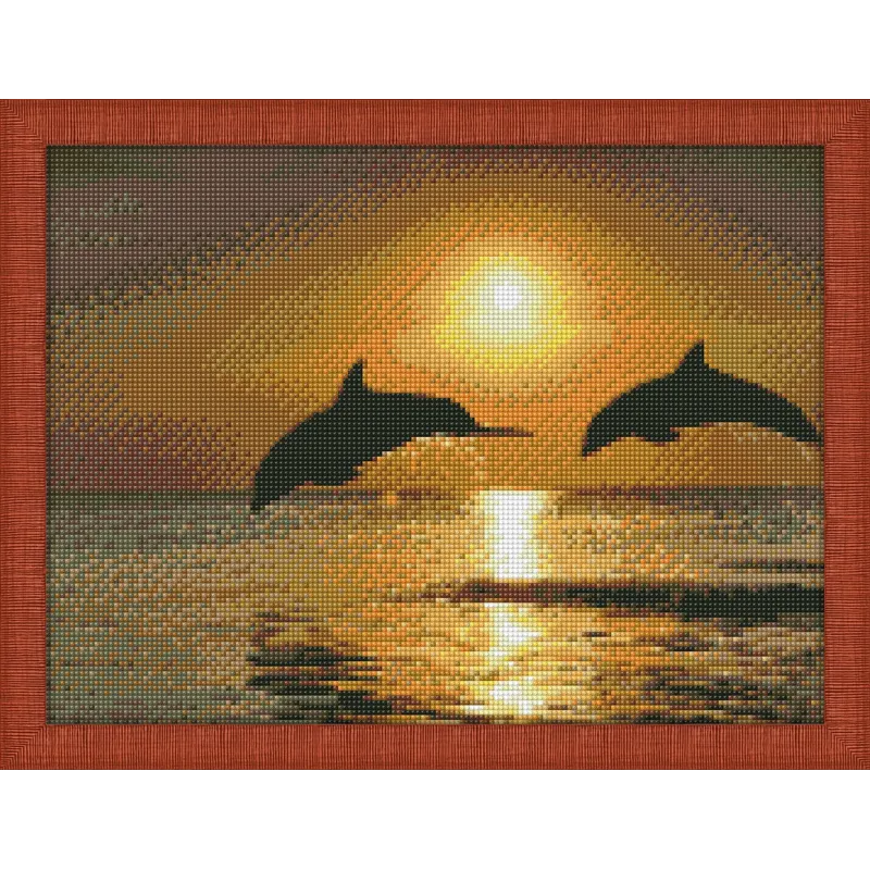 Diamond painting kit Playing Dolphins  40x30 cm AZ-1089