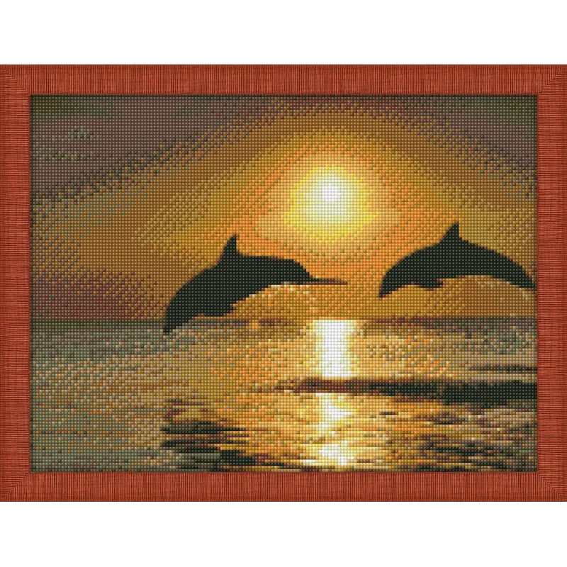 Kit de peinture diamant jouant aux dauphins 40x30 cm AZ-1089